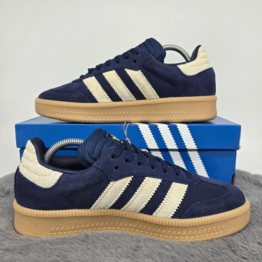 New Adidas Samba XLG 'Night Indigo Warm Vanilla' Men's Shoes Size 11 - Picture 6 of 9